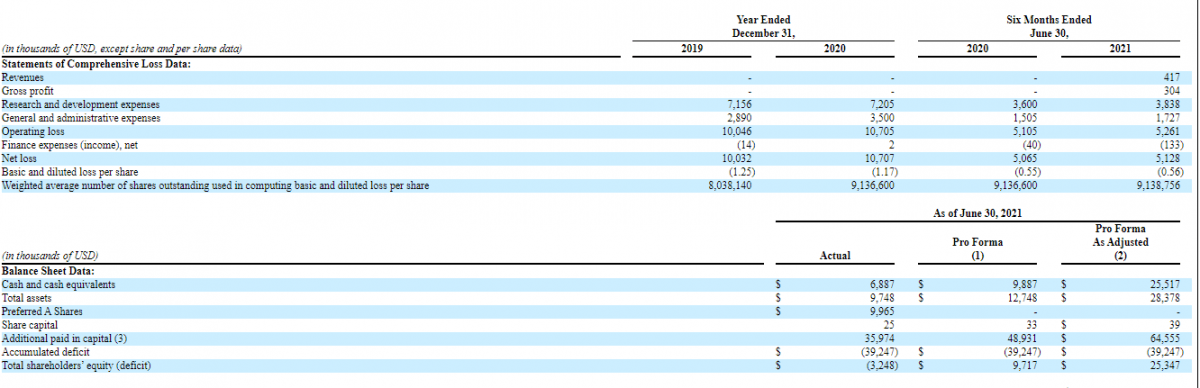 Financial performance of Rail Vision