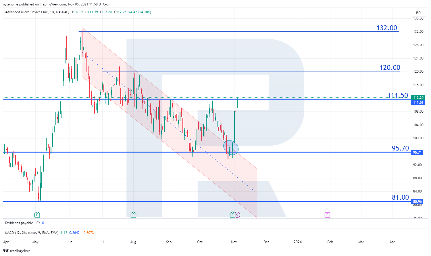 Advanced Micro Devices Inc.’s stock chart*